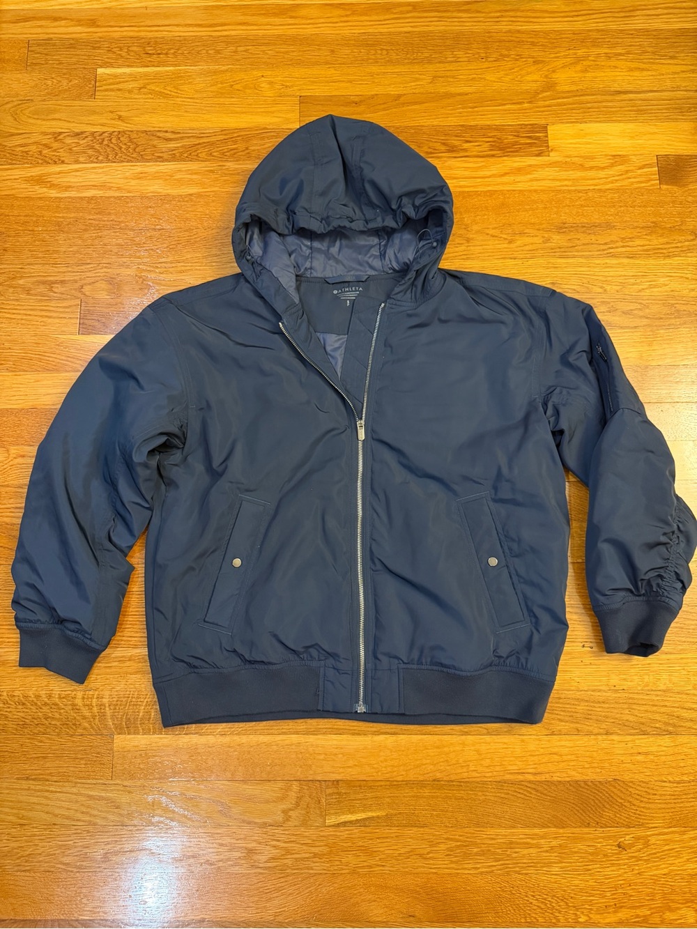 Athleta Women's Upfield Bomber Jacket in Eclipse Navy Blue - Size Small NWOT